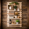 ξύλινο ράφι τοίχου rustic με πολλαπλά ράφια
