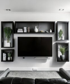 Alternative view of Έπιπλο TV τοίχου λευκό μοντέρνο, minimal
